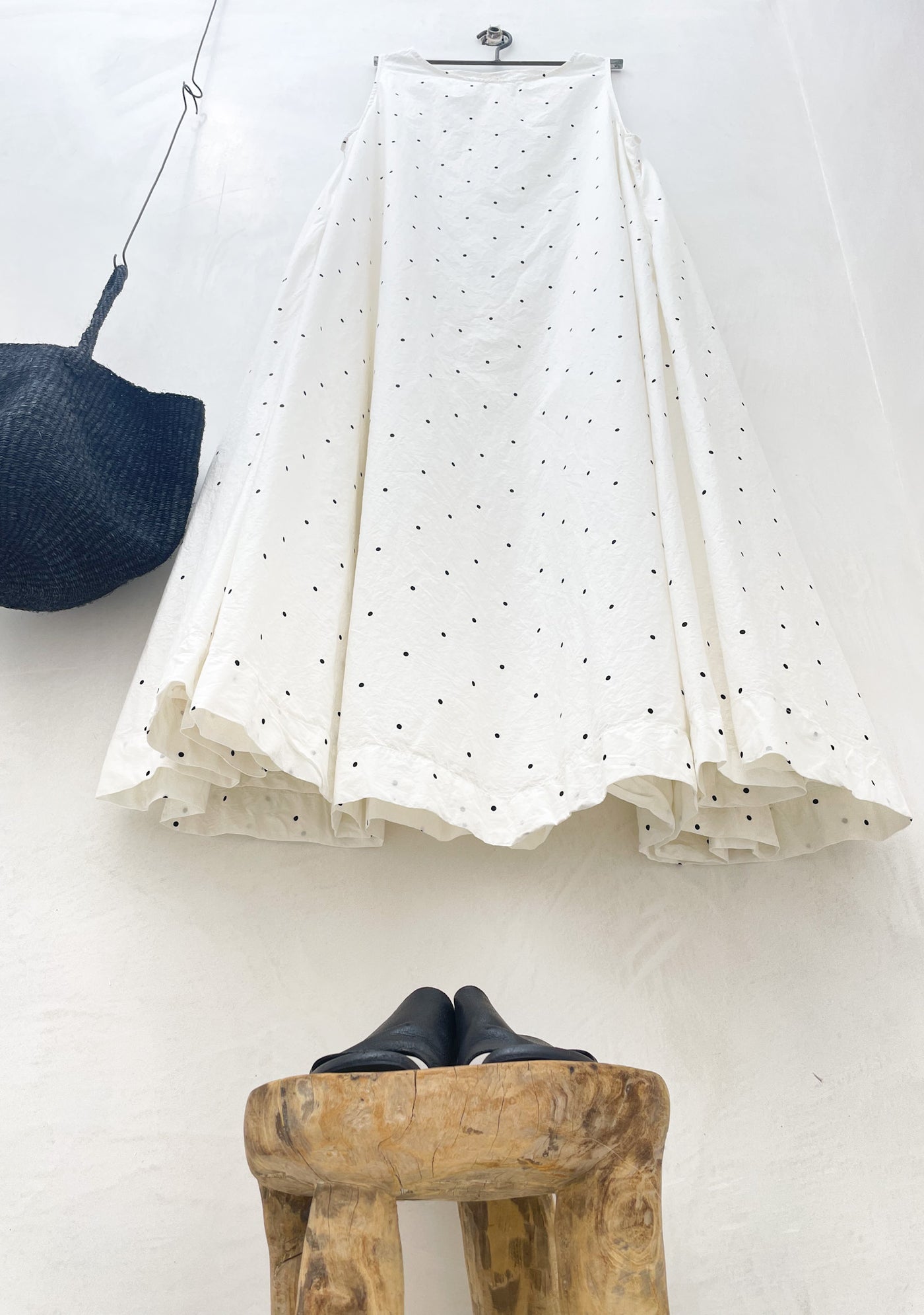 Zahra Paper Cotton Dress - Cream and Black Polka Dot - Gaudy & Prim