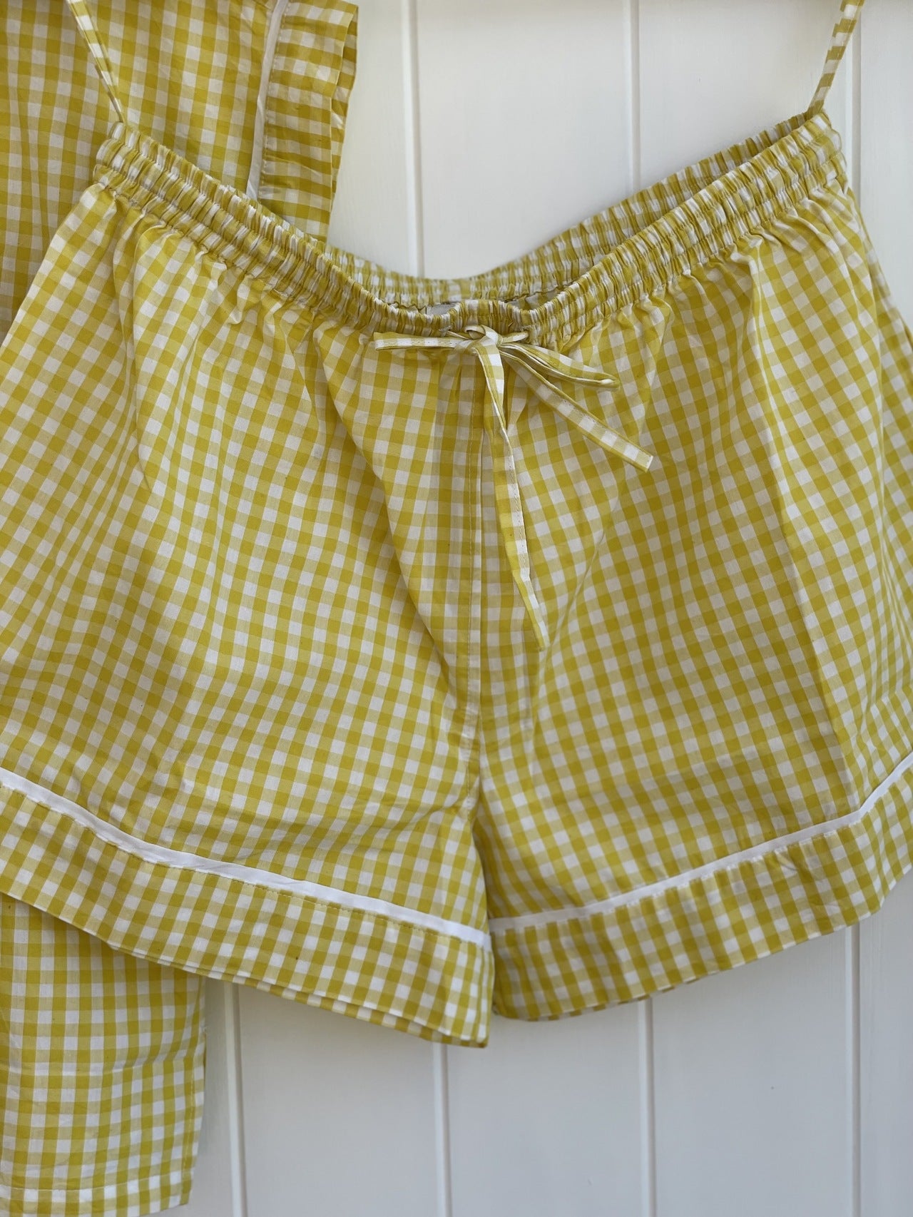 Yellow Check - Shortie Pyjama Set - Gaudy & Prim