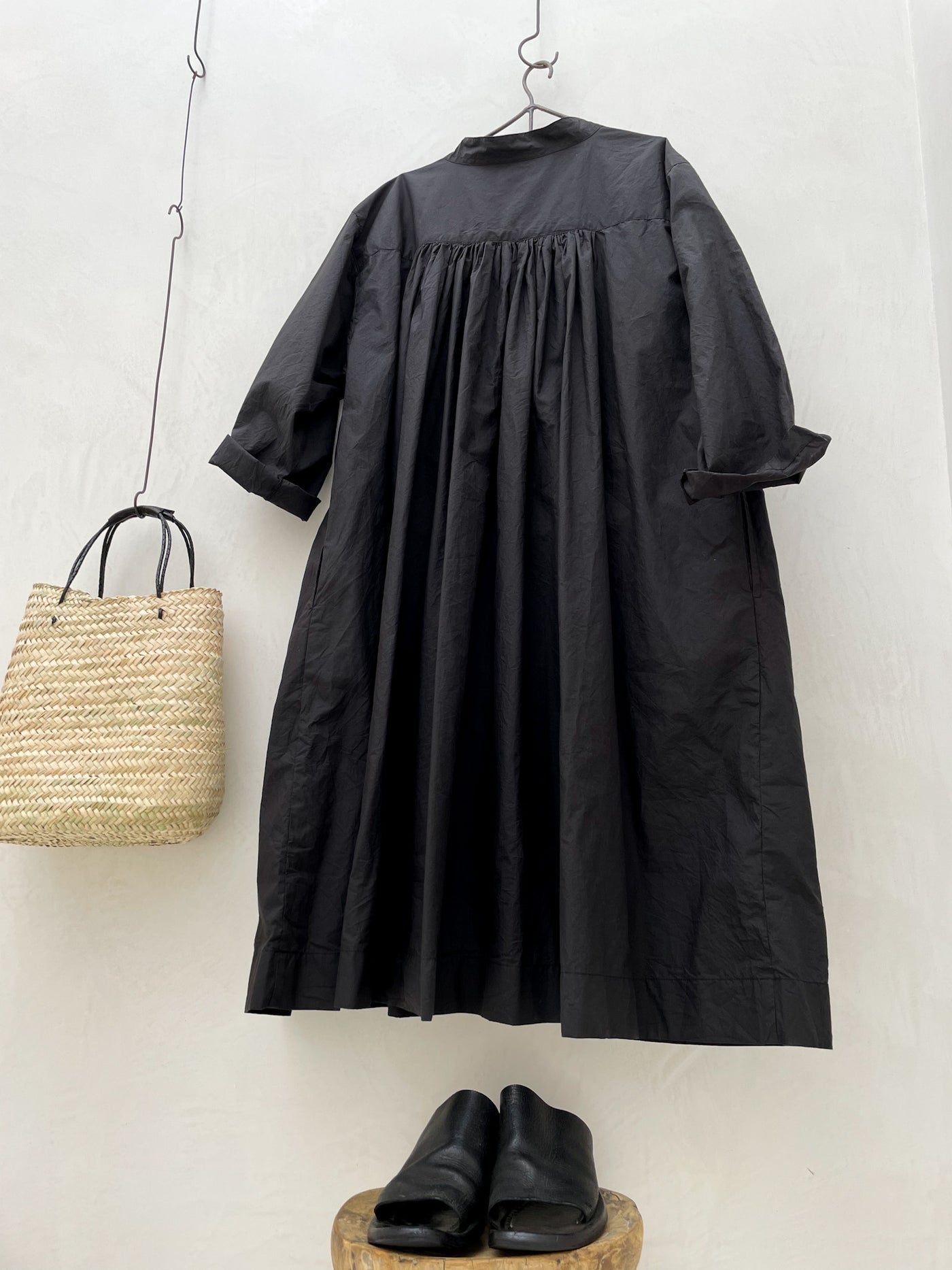 Monet Paper Cotton Dress - Black - Gaudy & Prim
