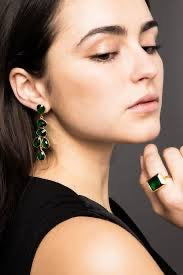 Sheena Earrings - Emerald - Gaudy & Prim