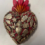 Mexican Heart with Miracle Milagros - Gaudy & Prim
