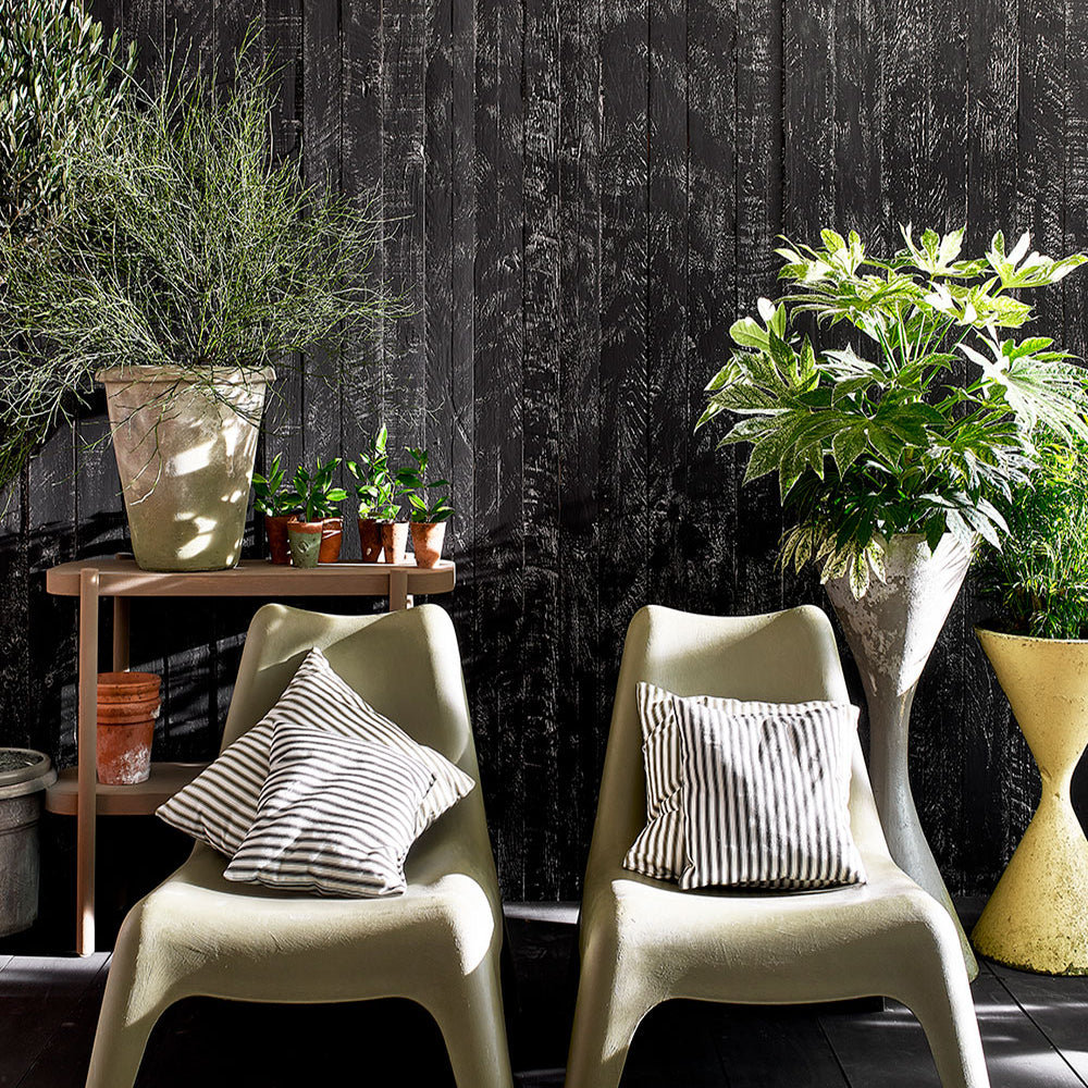 Ikea Garden Chairs In Olive & Athenian Black Chalk Paint® Fence