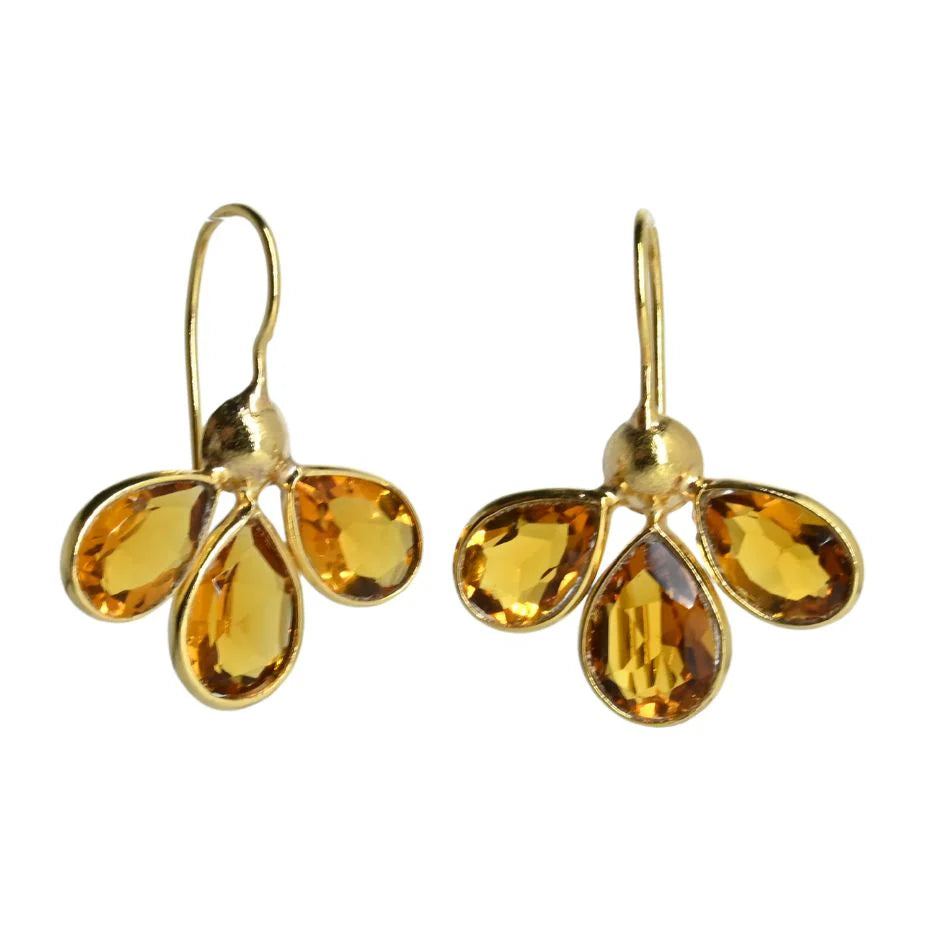 Euro Gold Earrings Petals