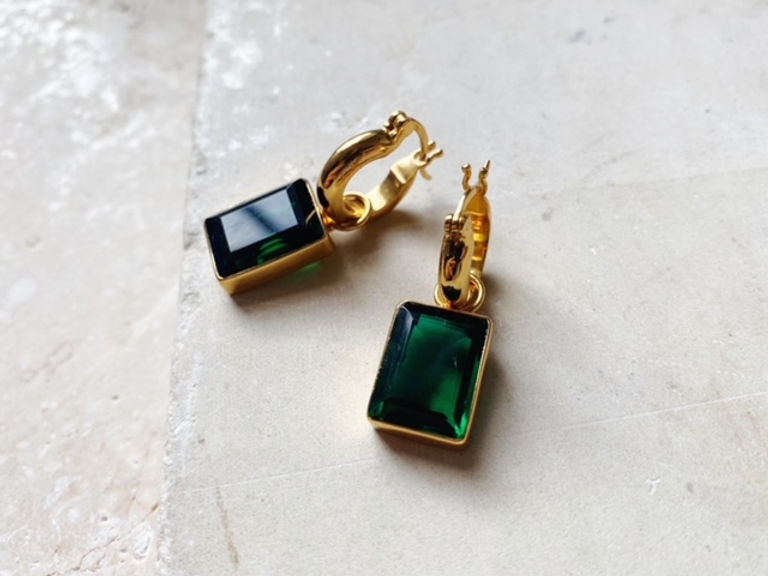 Sorrento Earrings - Emerald - Gaudy & Prim