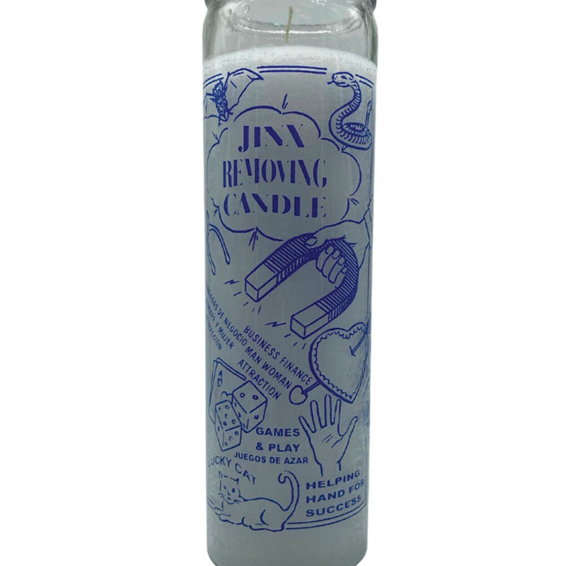 7 Day Candle Jinx Removal - White - Gaudy & Prim