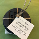 Activated charcoal olive oil soap with agave cloth