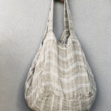 Angaston Hand Loomed Oversized Bag White Stripe