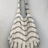 Angaston Hand Loomed Oversized Bag Black Stripe