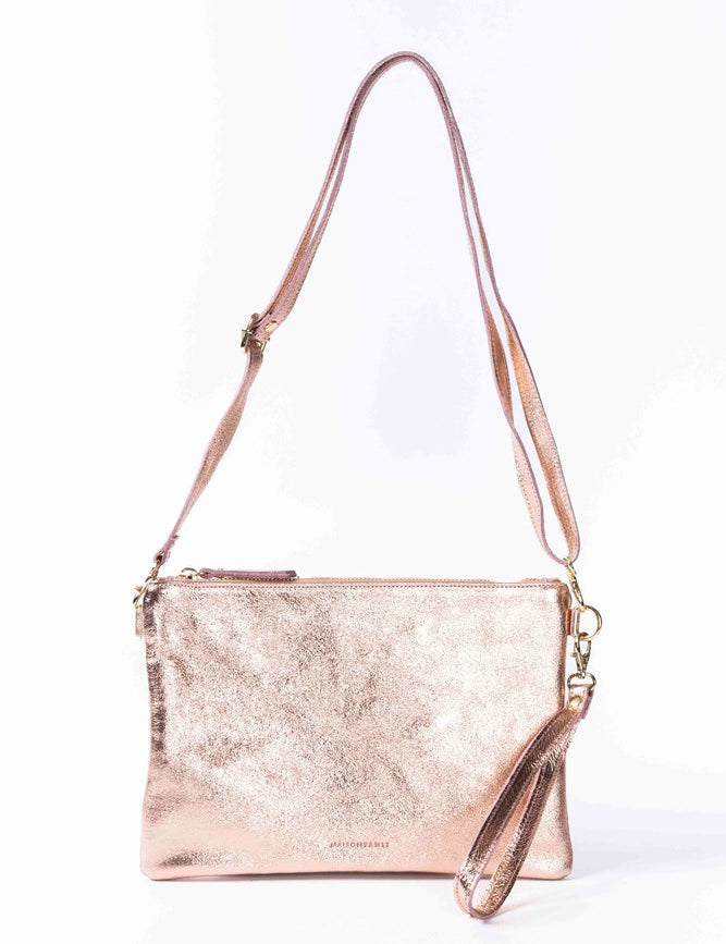 MAISON FANLI - ANNA Metallic Leather Crossbody/Clutch Bag Metalic