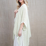 Carmen Cardigan - Green + White