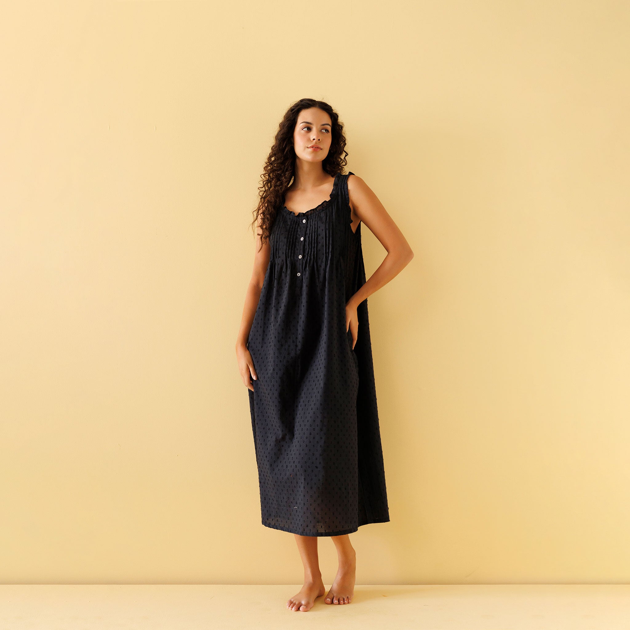 Jasmine Organic Cotton Nightie - Ebony