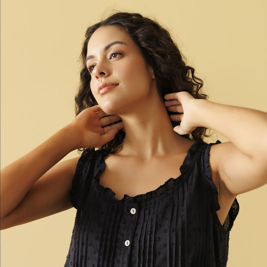 Jasmine Organic Cotton Nightie - Ebony