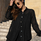 Maeve Shirt Gauze Linen Black