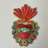 Mexican Tin Heart with Ribbon