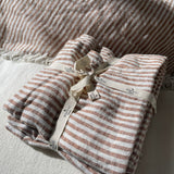 Rust Stripe Linen Pillowcase - Set of 2