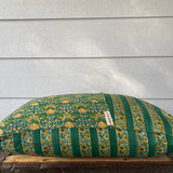 Patchwork Pillowcase - Dark Green & Tulips