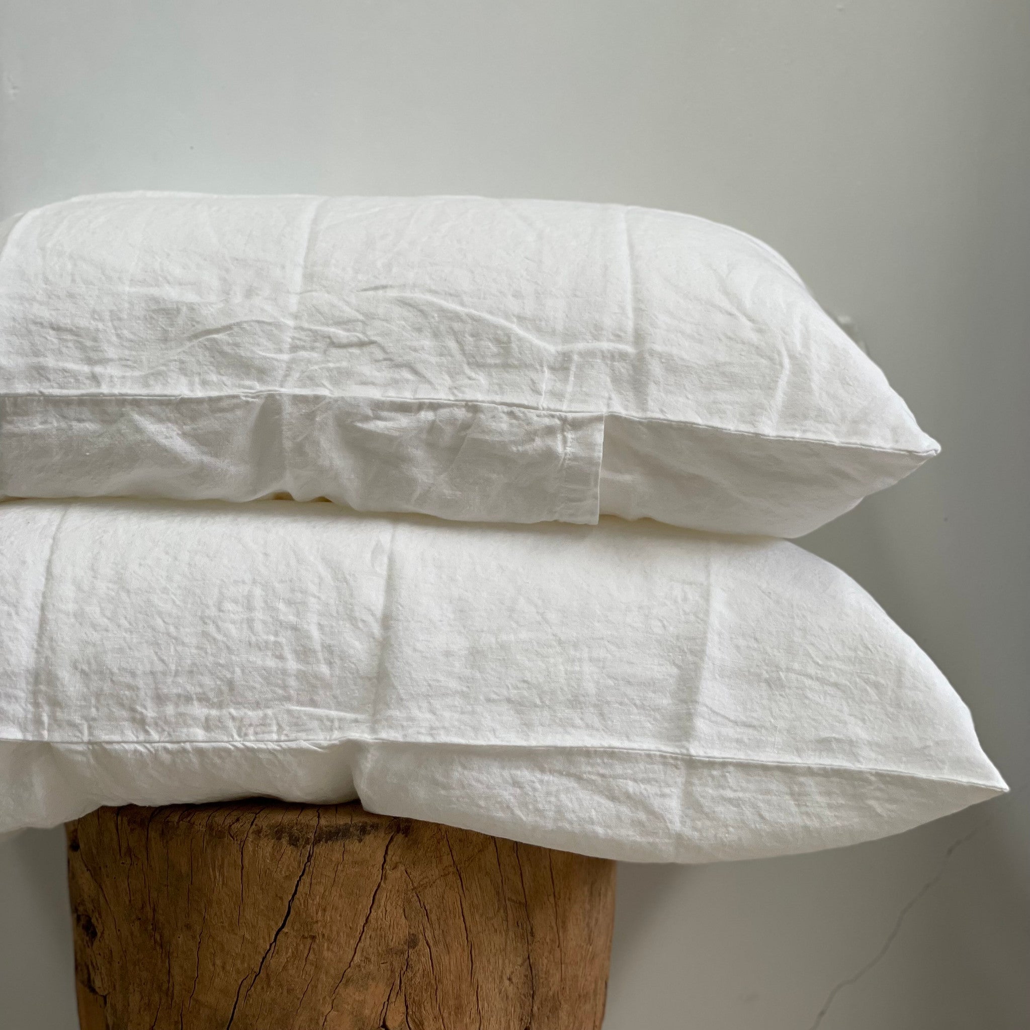 Basics Linen Pillowcase Set of 2 - White - Gaudy & Prim