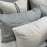 Noemi Black Pinstripe Linen Pillowcase - Set of 2
