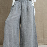 Mia Linen Pant - Chambray Grey