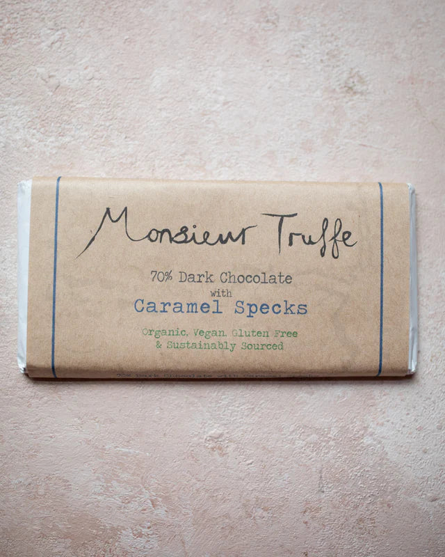 Monsieur Truffe Dark 70% Caramel Specks (80g) - Gaudy & Prim