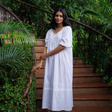 Peony Organic Cotton Nightie Ivory