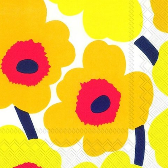 Marimekko Unikko Paper Napkins- Dark Yellow - Gaudy & Prim