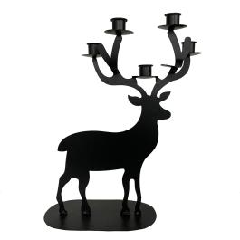 Reindeer Candle Holder - Matt Black Large - Gaudy & Prim