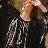 Gabrielle Cotton Silk Top - Black - Gaudy & Prim