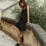 Lidia Dress Linen & Lace - Black