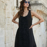 Lidia Dress Linen & Lace - Black