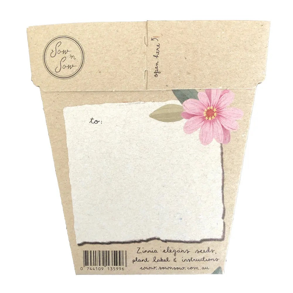 Sow n sow Gift Card - Happy Birthday Zinnia - Gaudy & Prim