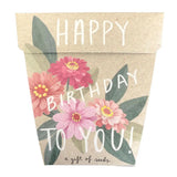Sow n sow Gift Card - Happy Birthday Zinnia - Gaudy & Prim