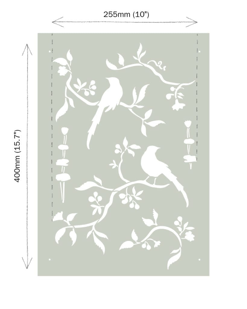 Annie Sloan Chinoiserie Birds Stencil - Gaudy & Prim