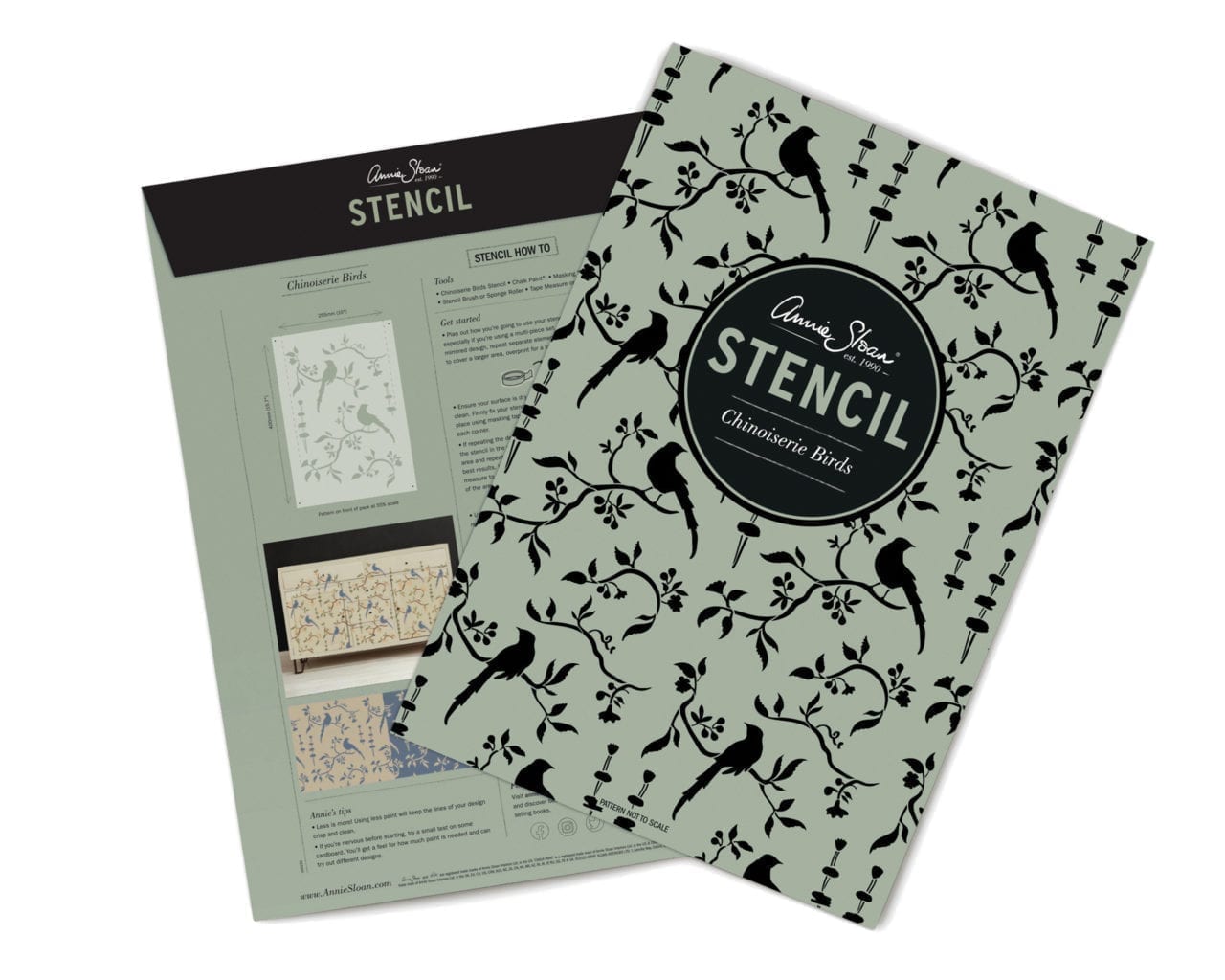 Annie Sloan Chinoiserie Birds Stencil - Gaudy & Prim