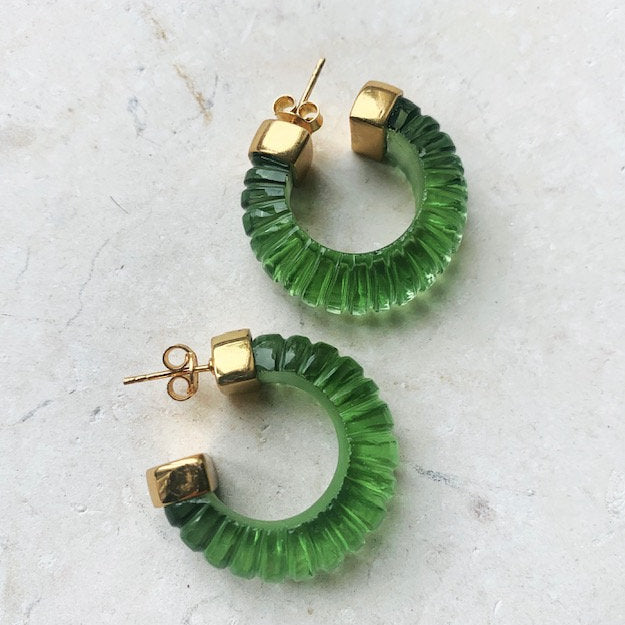 Esme Earrings Green - Gaudy & Prim