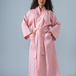 Linen Kimono Bathrobe - Pink - Gaudy & Prim