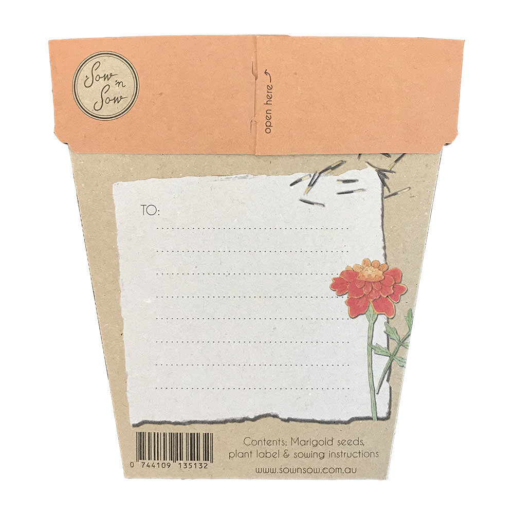Sow n sow Gift Card - Thank you Marigold - Gaudy & Prim