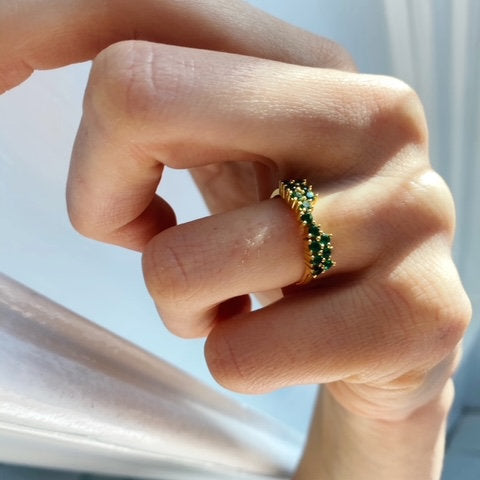 Octavia Ring - Emerald Green - Gaudy & Prim
