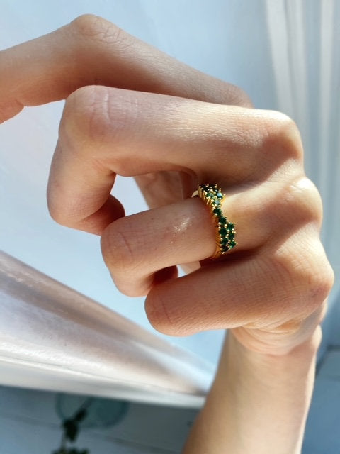 Octavia Ring - Emerald Green - Gaudy & Prim