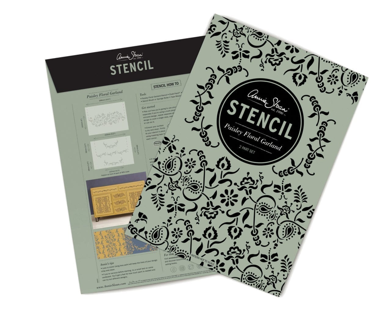 Annie Sloan Paisley Floral Garland Stencil - Gaudy & Prim