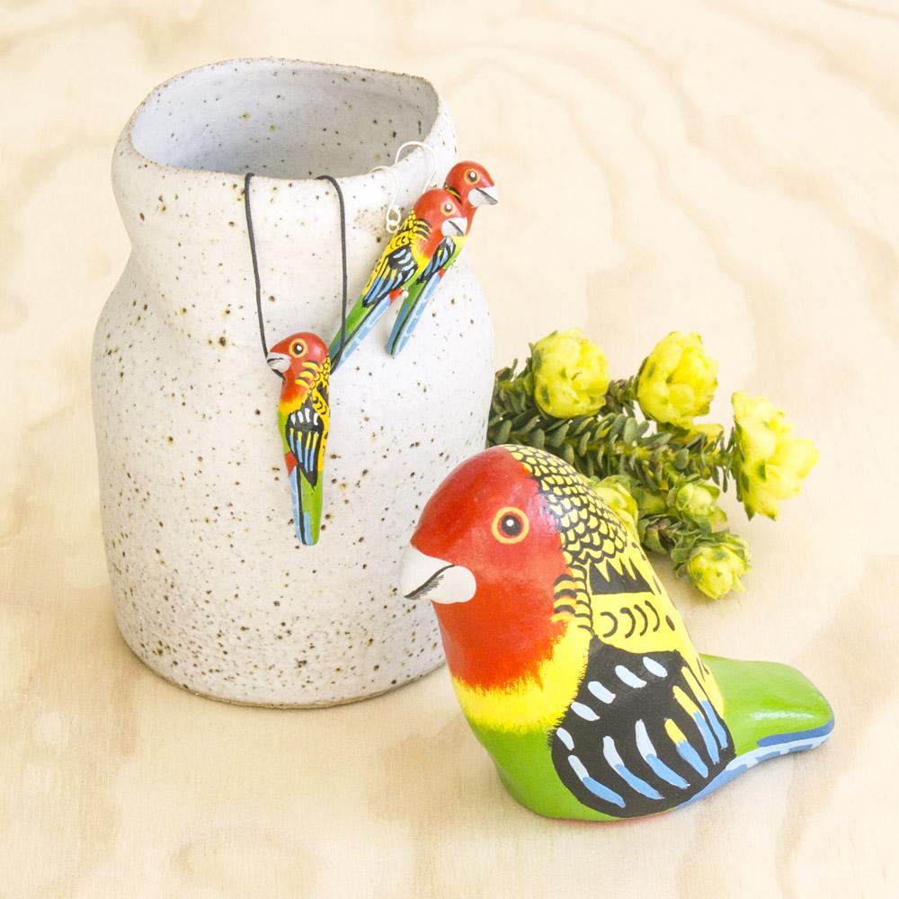 Eastern Rosella Paperweight Whistle - Songbird - Gaudy & Prim