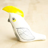 Sulphur Crested Cockatoo - Paperweight Whistle Songbird - Gaudy & Prim