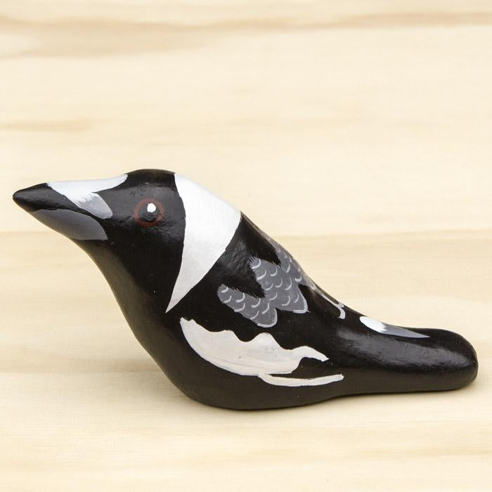 Australian Magpie Paperweight - Whistle - Songbird - Gaudy & Prim