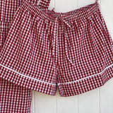 Red Check - Shortie Pyjama Set - Gaudy & Prim