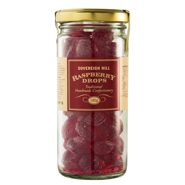 Sovereign Hill Raspberry Drops 185g - Gaudy & Prim