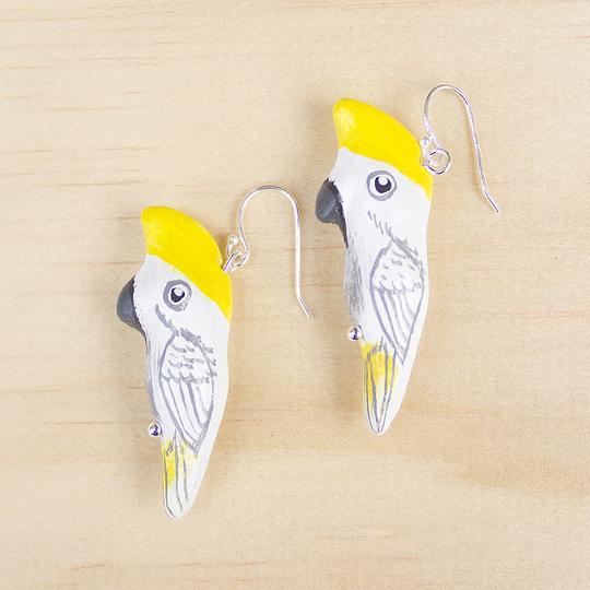 Sulphur-Crested Cockatoo Earrings - Gaudy & Prim