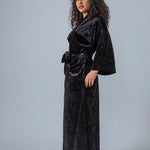 Velvet Kimono Bathrobe - Black - Gaudy & Prim