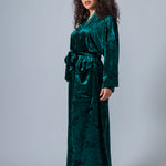 Velvet Kimono Bathrobe - Emerald - Gaudy & Prim