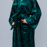 Velvet Kimono Bathrobe - Emerald - Gaudy & Prim