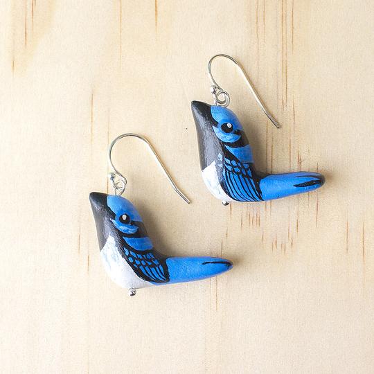 Superb Fairy Wren Earrings - Songbird - Gaudy & Prim